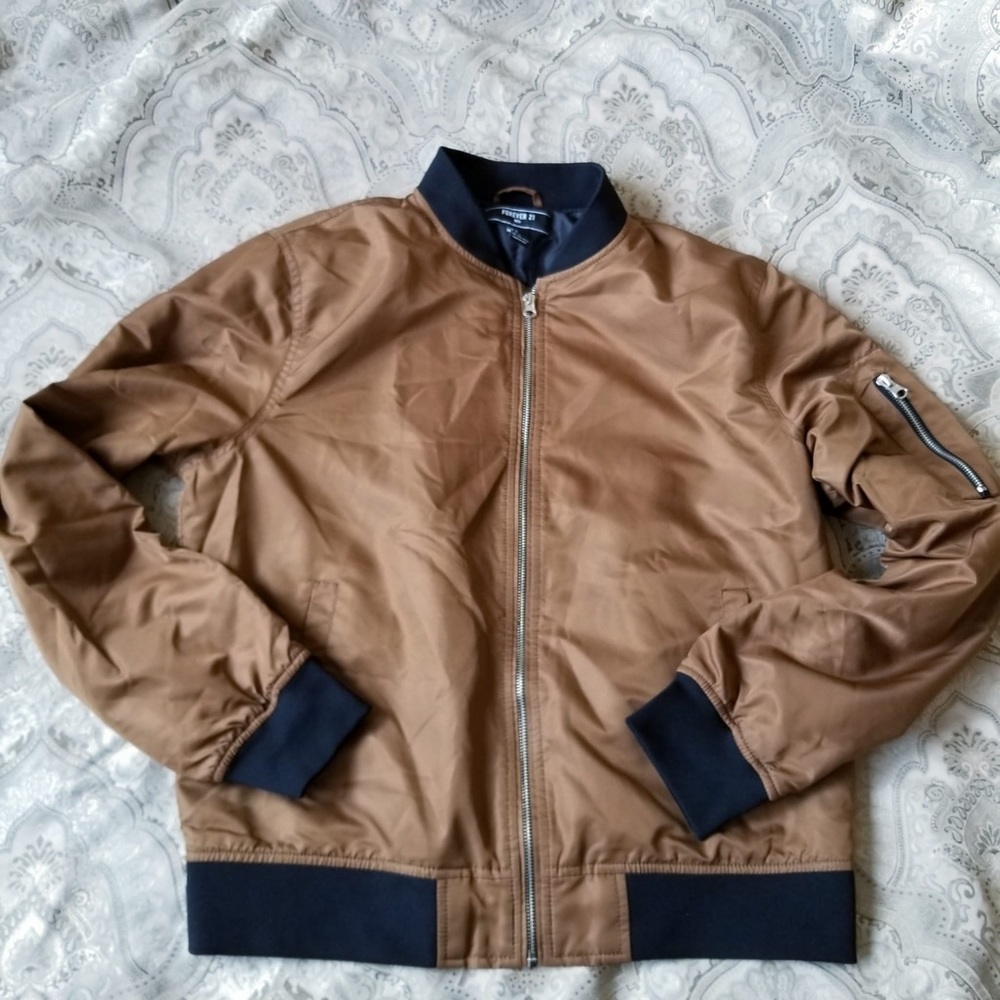 Brown bomber jacket